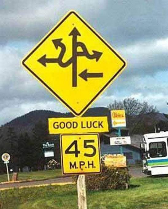 funny road signs poster
