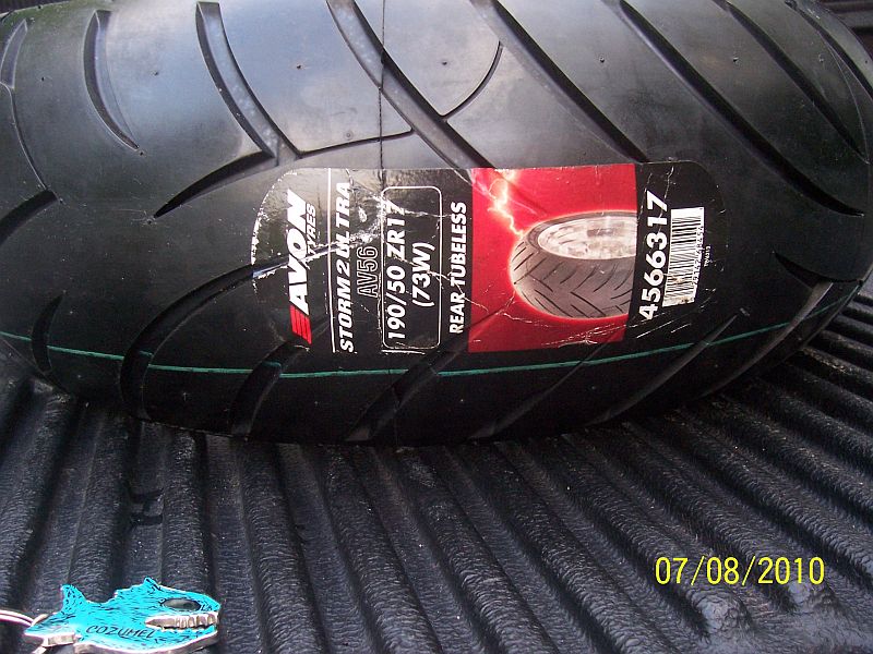 New Avon Storm 2 tire, Driven front and rear sprockets 07.09.10 pic 9.jpg