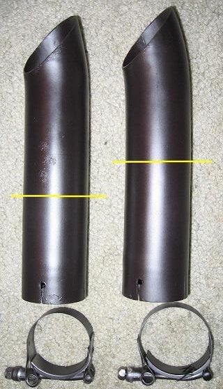 Post-11-11665-15 Shorty Mufflers Painted Black   Black Clamps