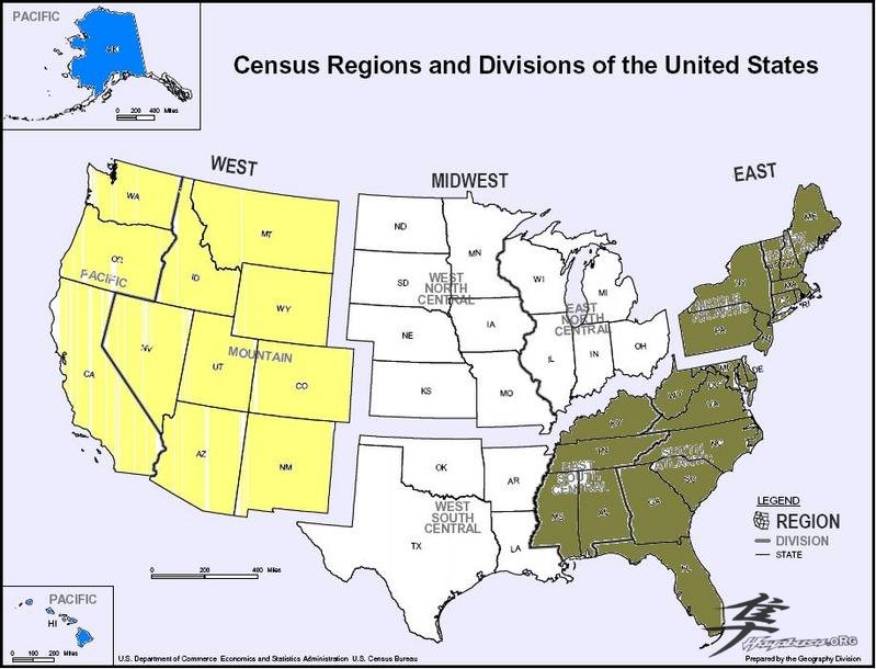 Post-77-54881-census Regions And Divisions